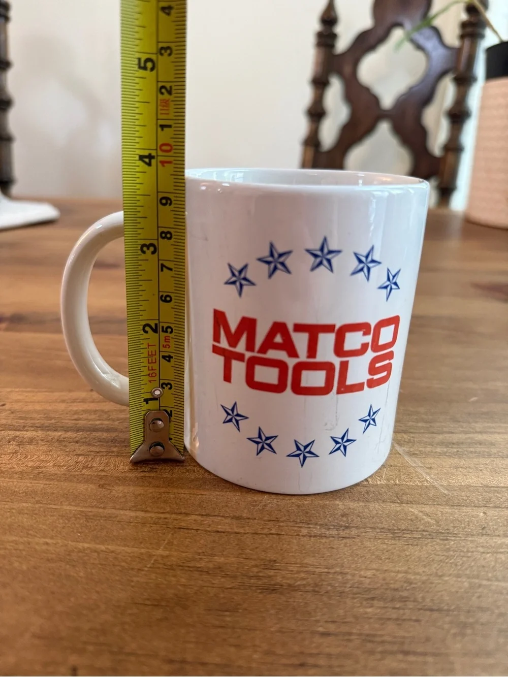 Matco Tools White Mug with Red Logo & Blue Stars